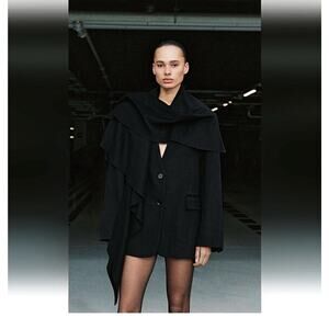 Zara oversized wool blazer black